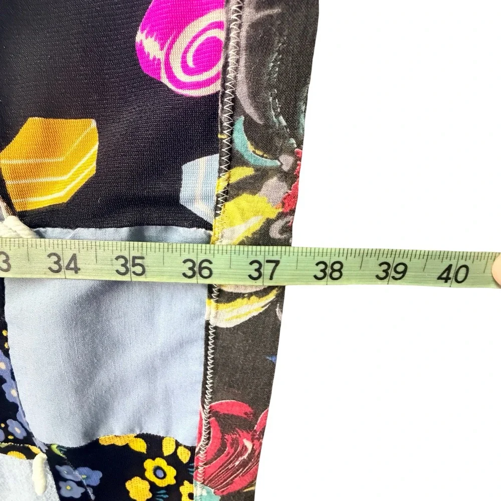 Vtg Handmade Patchwork Tied Quilt Blanket Floral Geometric Cottagecore Boho Lap‎